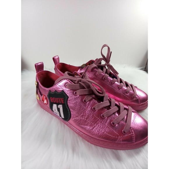 Coach Shoes CHERRY RT41 PATCHES SNEAKERS Metallic Pink US Size 11 - Picture 1 of 9